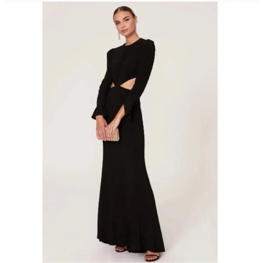 Mac Duggal 67944 Long Sleeve‎ Puff Cut Out Dress